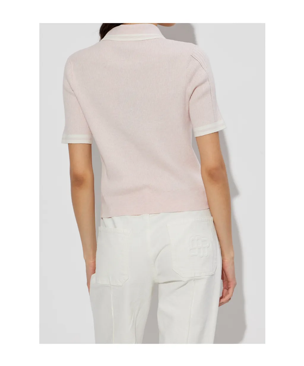 Rag & Bone Ribbed Knit Polo Top
