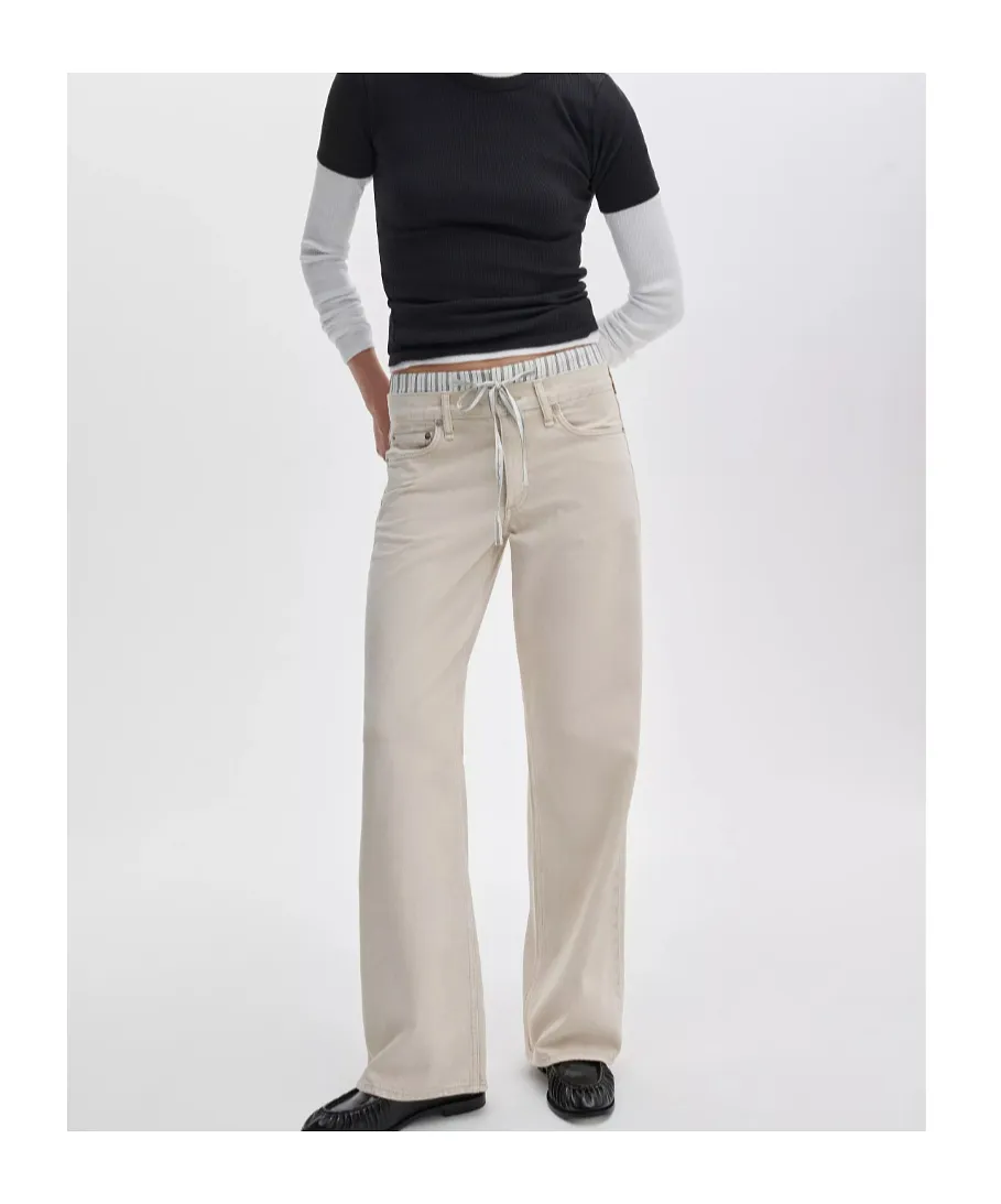 Rag & Bone Drawstring Waist Straight Jeans