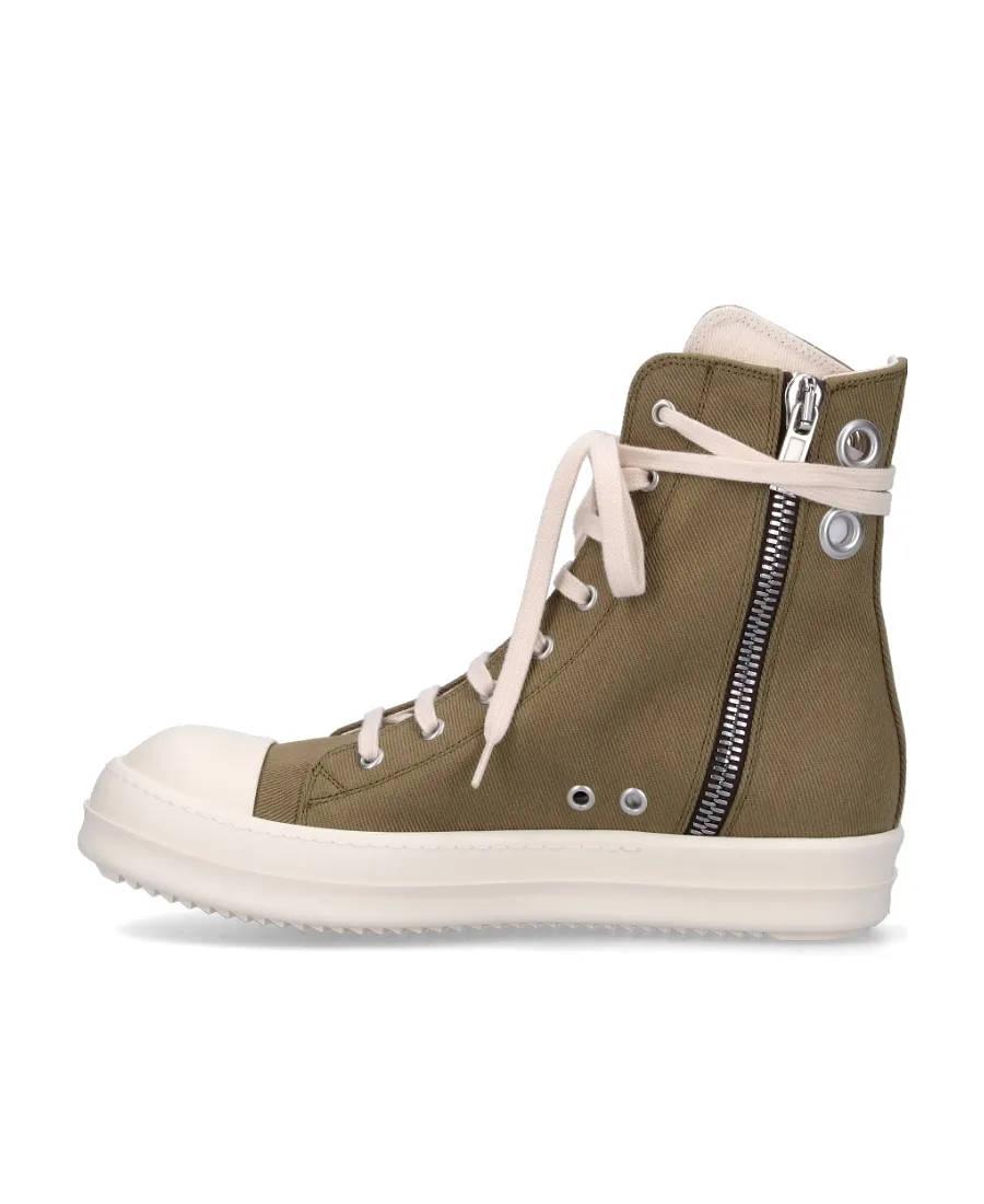 Eyelet-Detail Canvas High-Top Sneakers