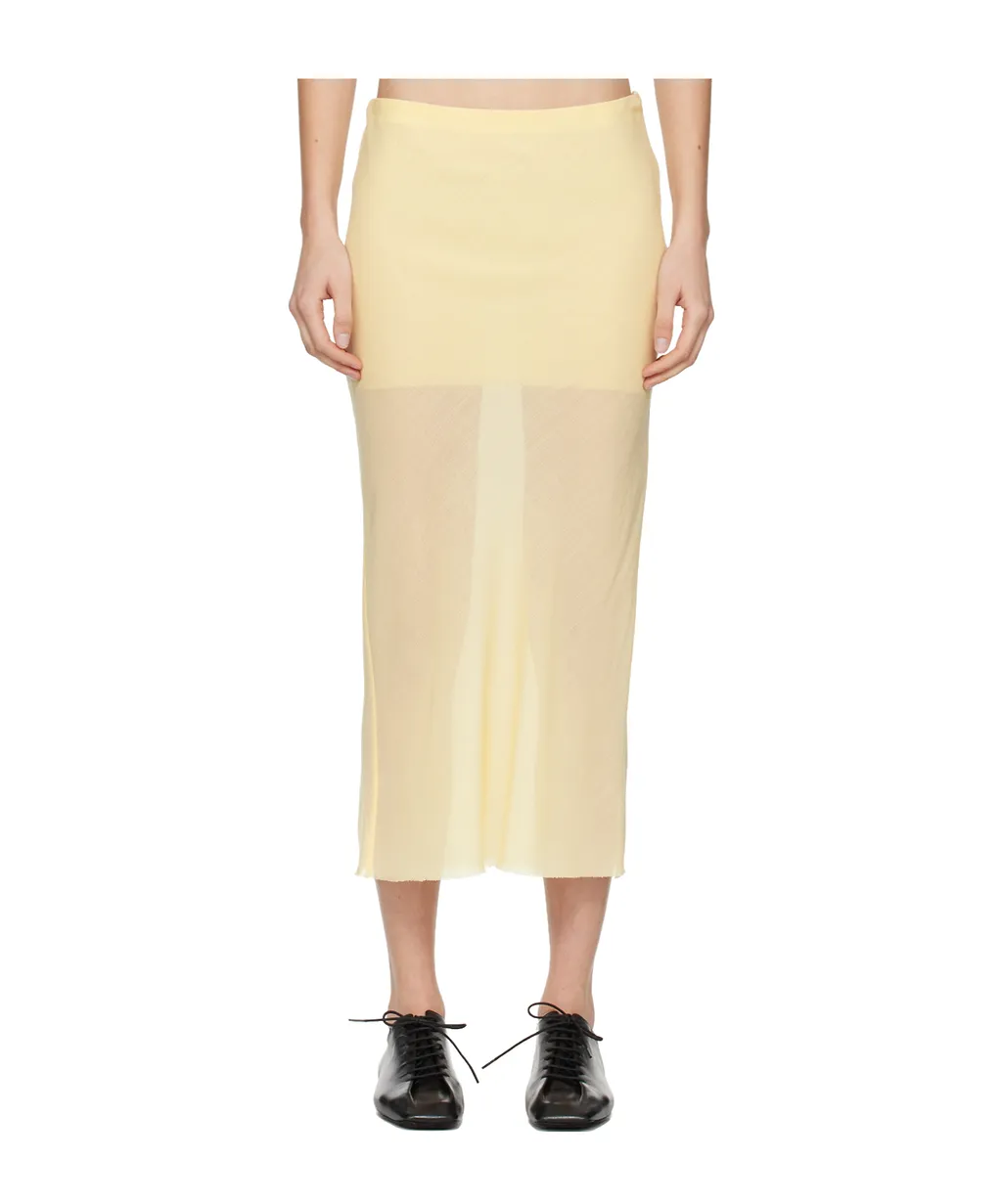 Bias-Cut Wool-Gauze Midi Skirt