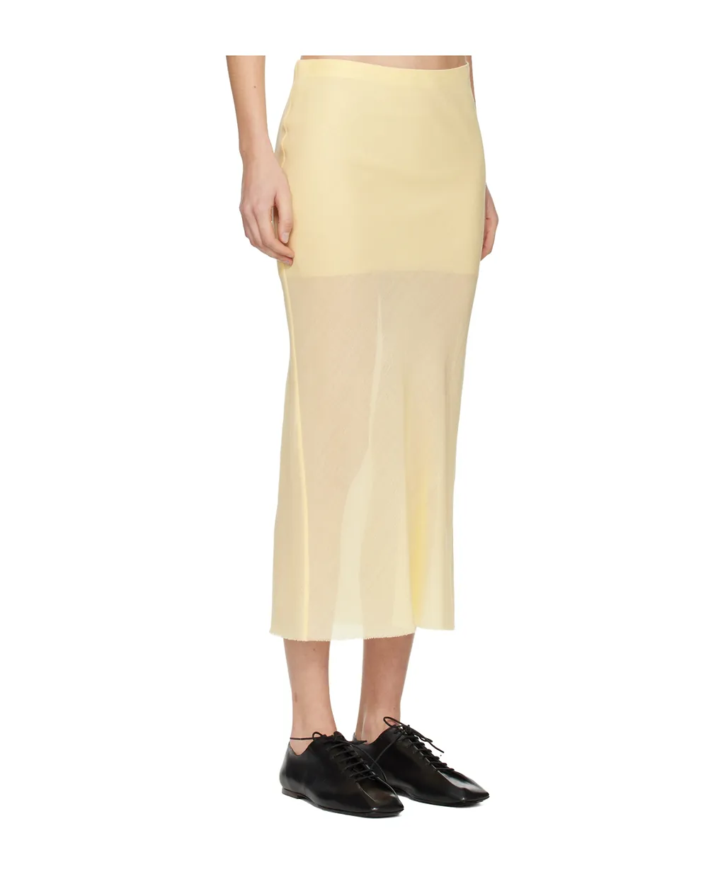 Bias-Cut Wool-Gauze Midi Skirt