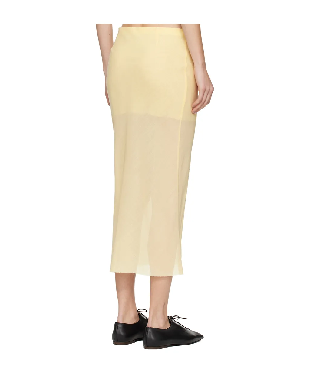 Bias-Cut Wool-Gauze Midi Skirt