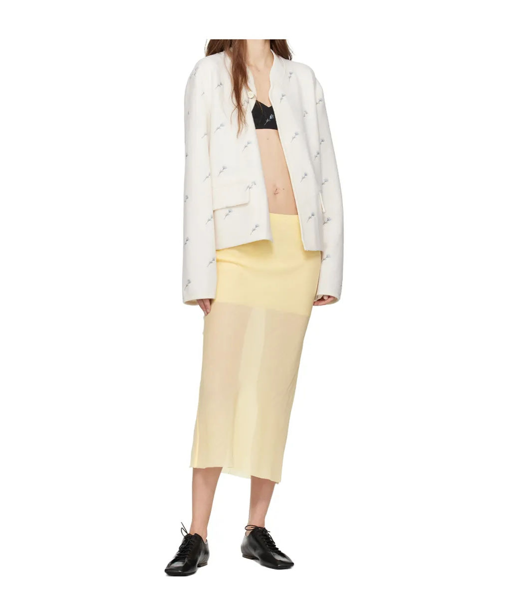 Bias-Cut Wool-Gauze Midi Skirt