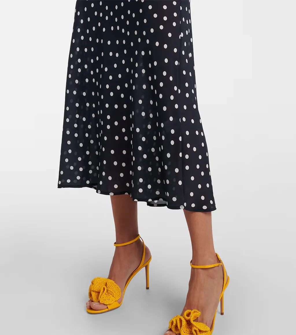 Polka Dot Printed Midi Skirt