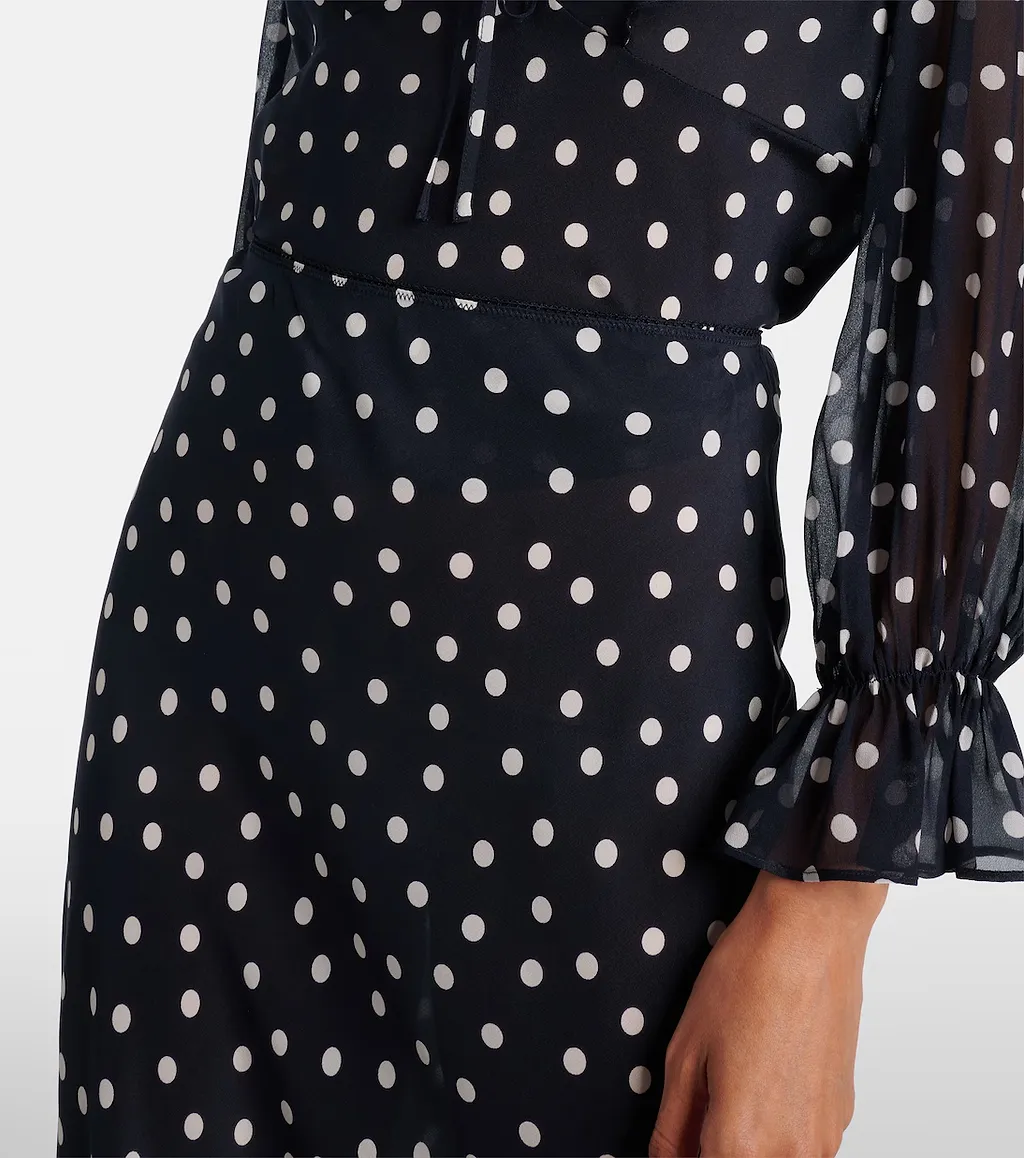 Polka Dot Printed Midi Skirt