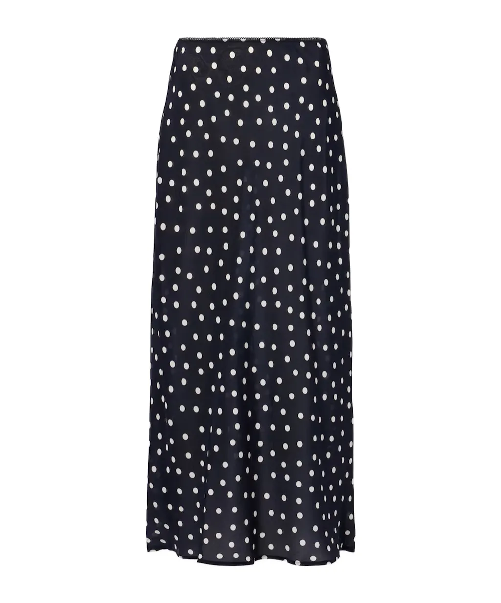 Polka Dot Printed Midi Skirt