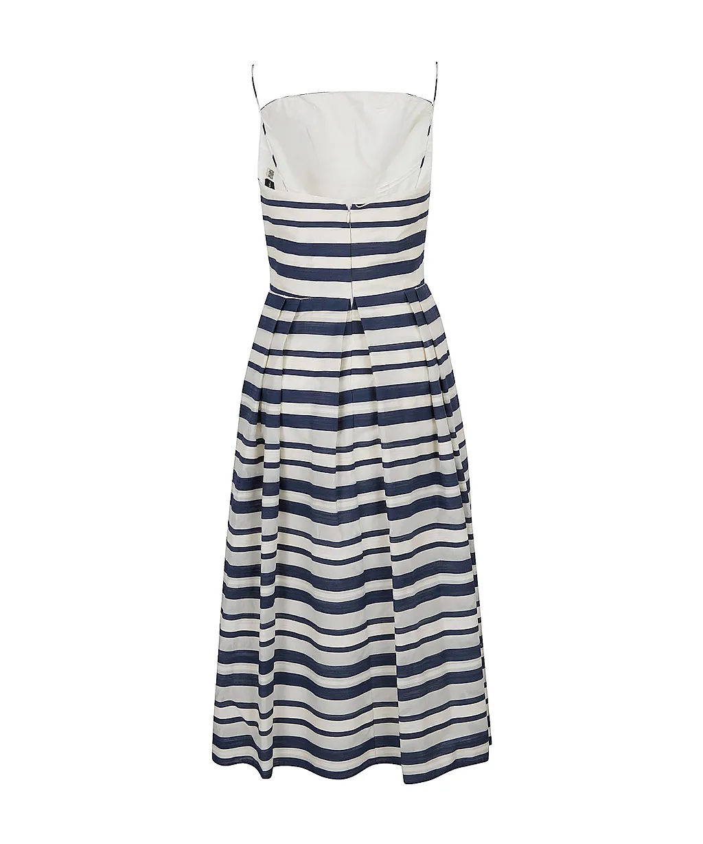 Lauren Ralph Lauren Thin Strapped Striped Midi Dress