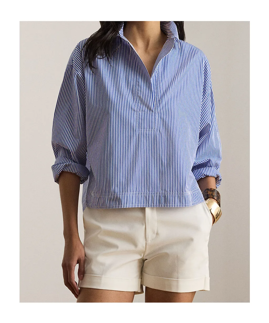 Lauren Ralph Lauren Striped V-Neck Shirt