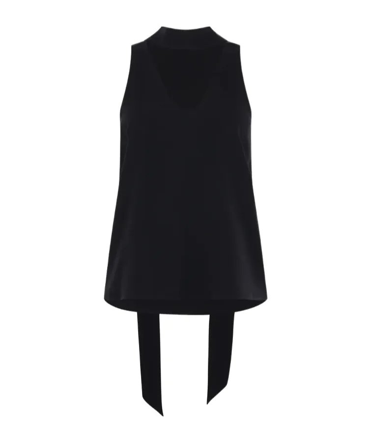V-Neck Tie Blouse