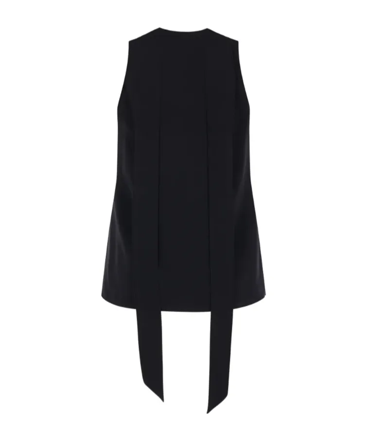 V-Neck Tie Blouse