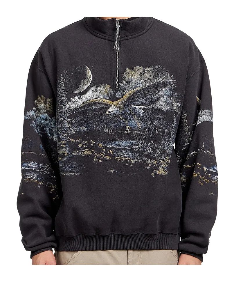 Roa Fai Printed Half-Zip Sweatshirt