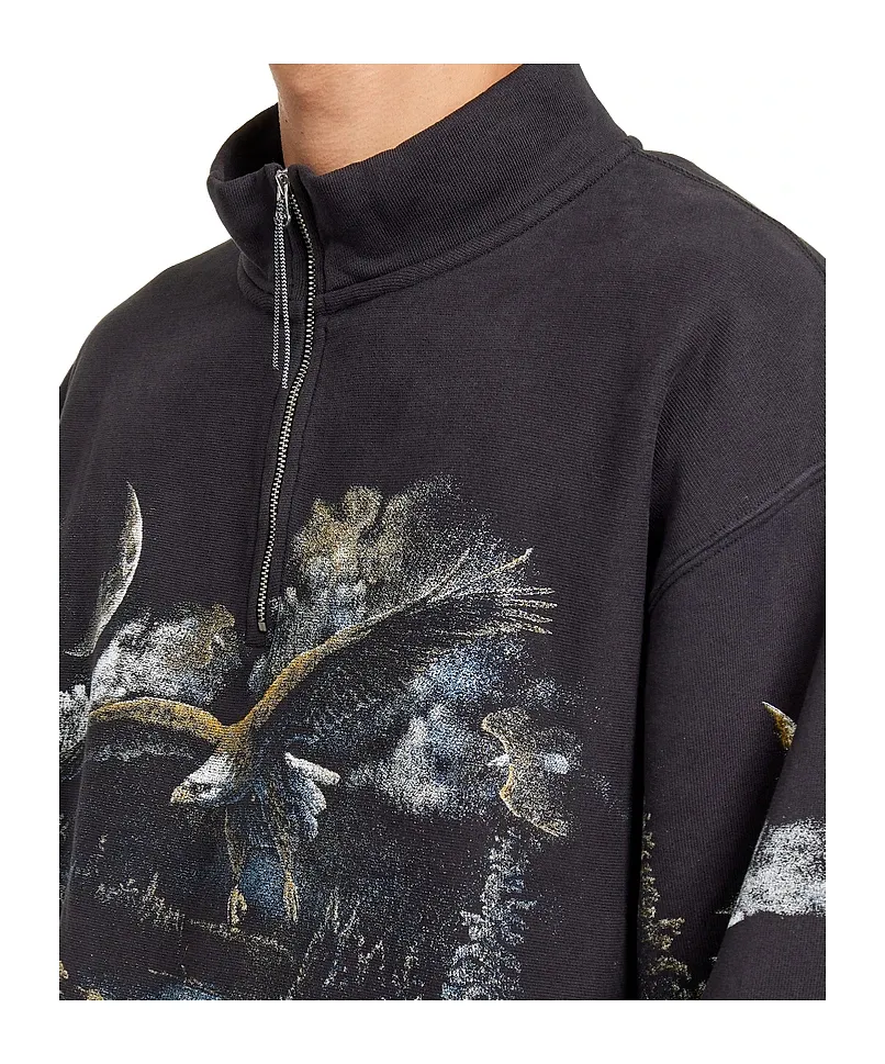 Roa Fai Printed Half-Zip Sweatshirt