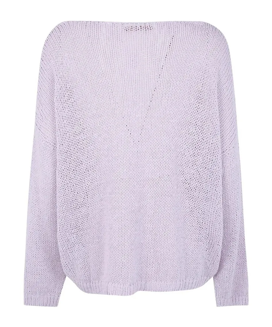 Boat Neck Knit Pullover