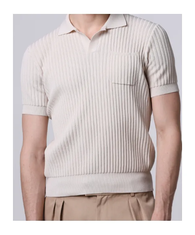 Roberto Collina Ribbed Pocket Polo Shirt