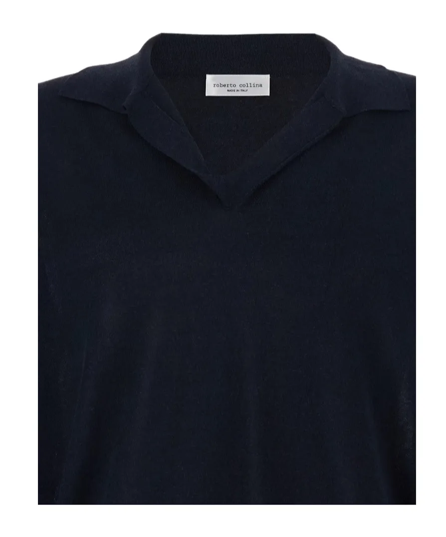 Roberto Collina Open Collar Knitted Top
