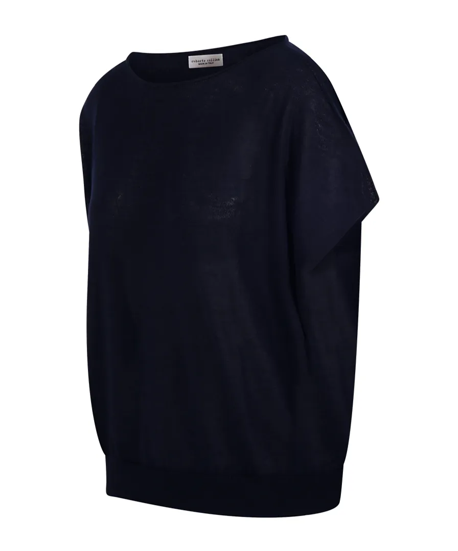 Roberto Collina Boxy Short-Sleeve Knitted Top