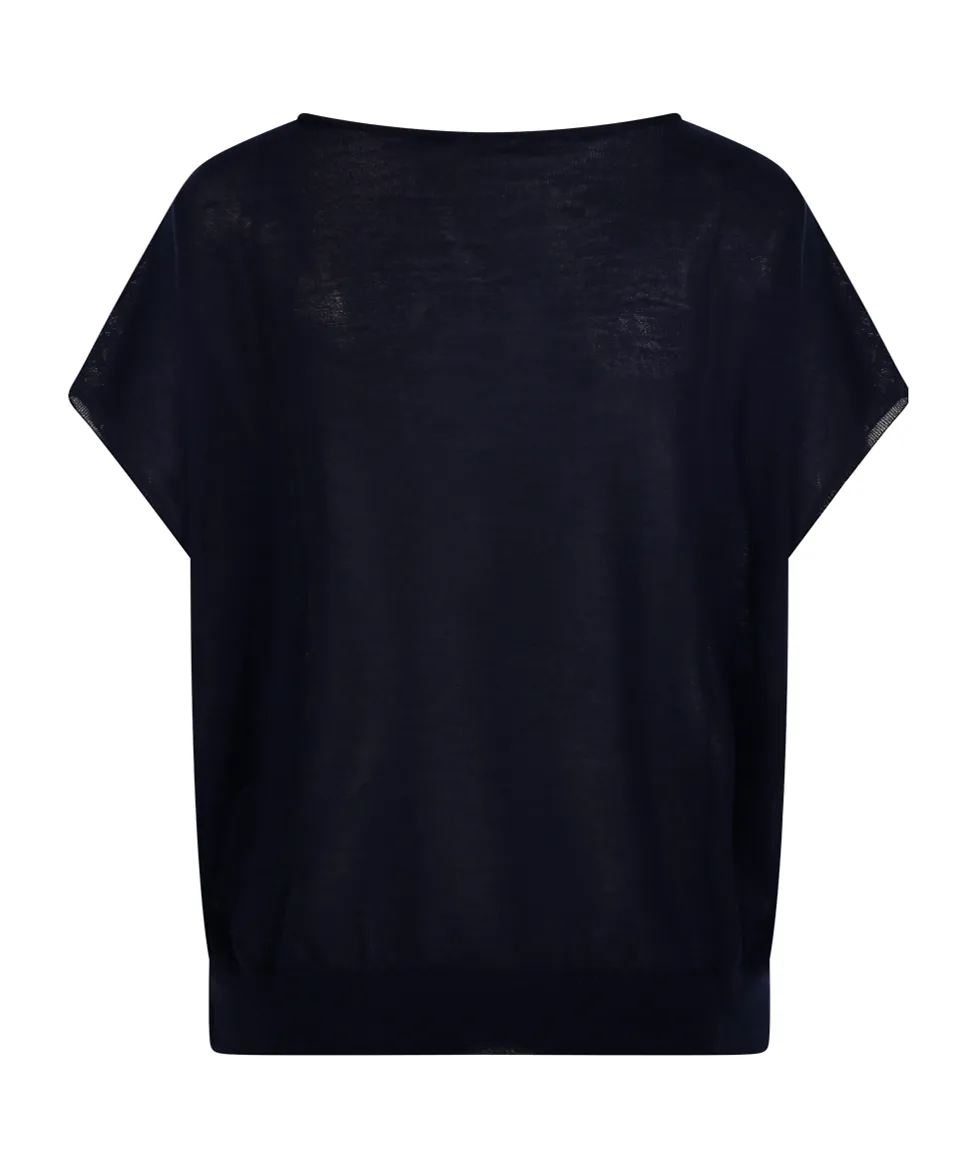 Roberto Collina Boxy Short-Sleeve Knitted Top