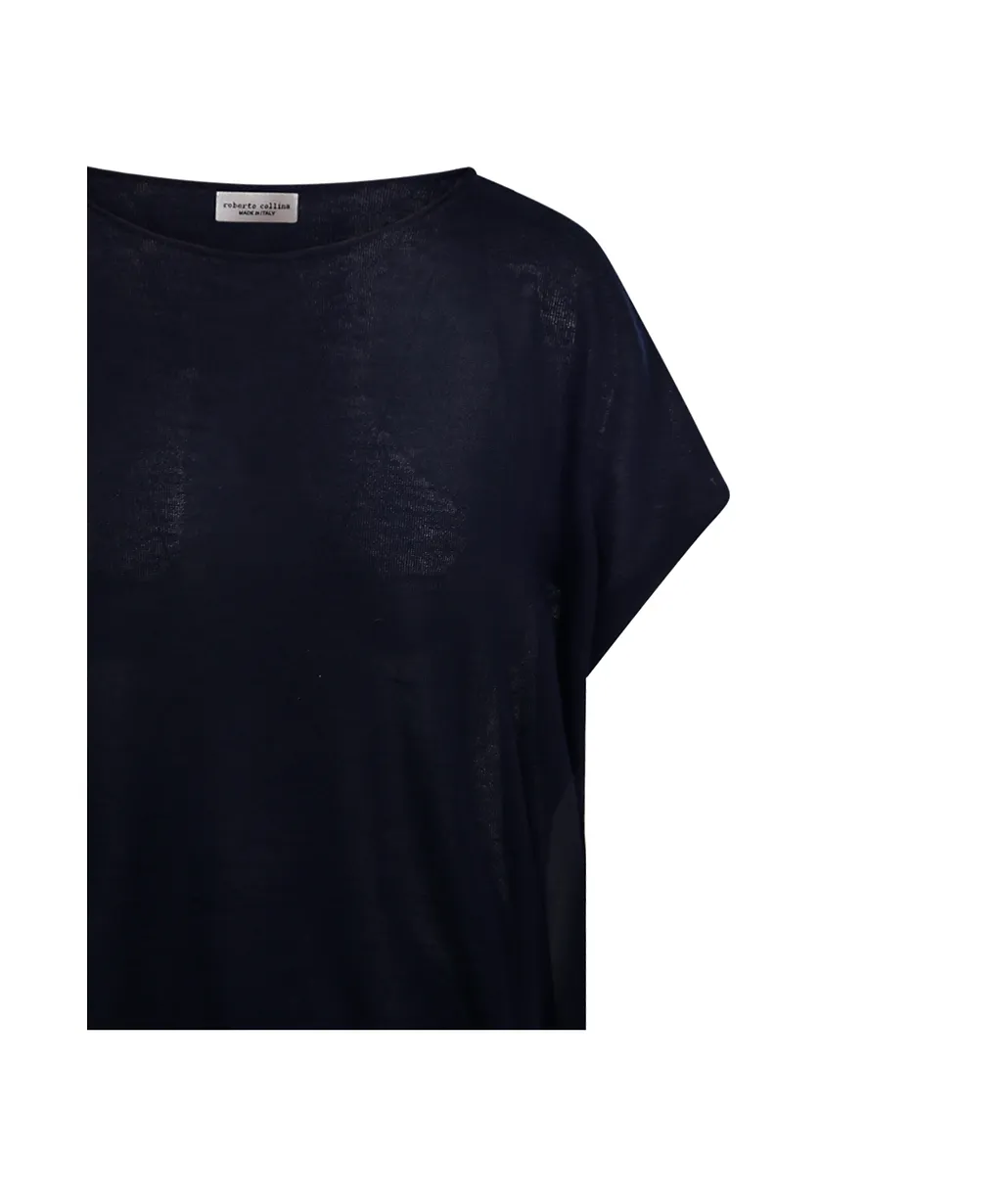 Roberto Collina Boxy Short-Sleeve Knitted Top