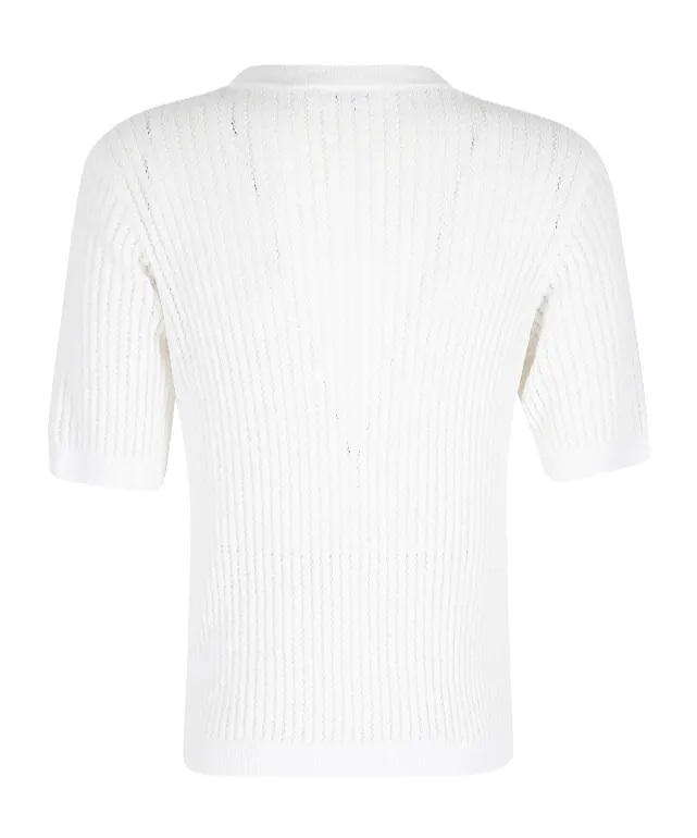 Roberto Collina Open-Knit Short-Sleeve Knitted Top