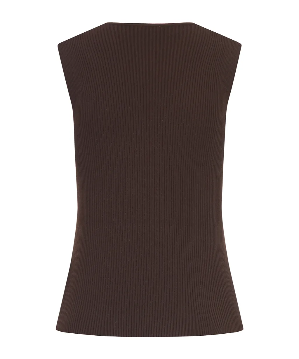 Roberto Collina Cut-Out Ribbed Knitted Top