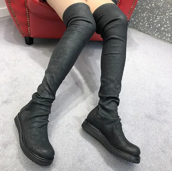 Old Stretch Over-The-Knee Boots