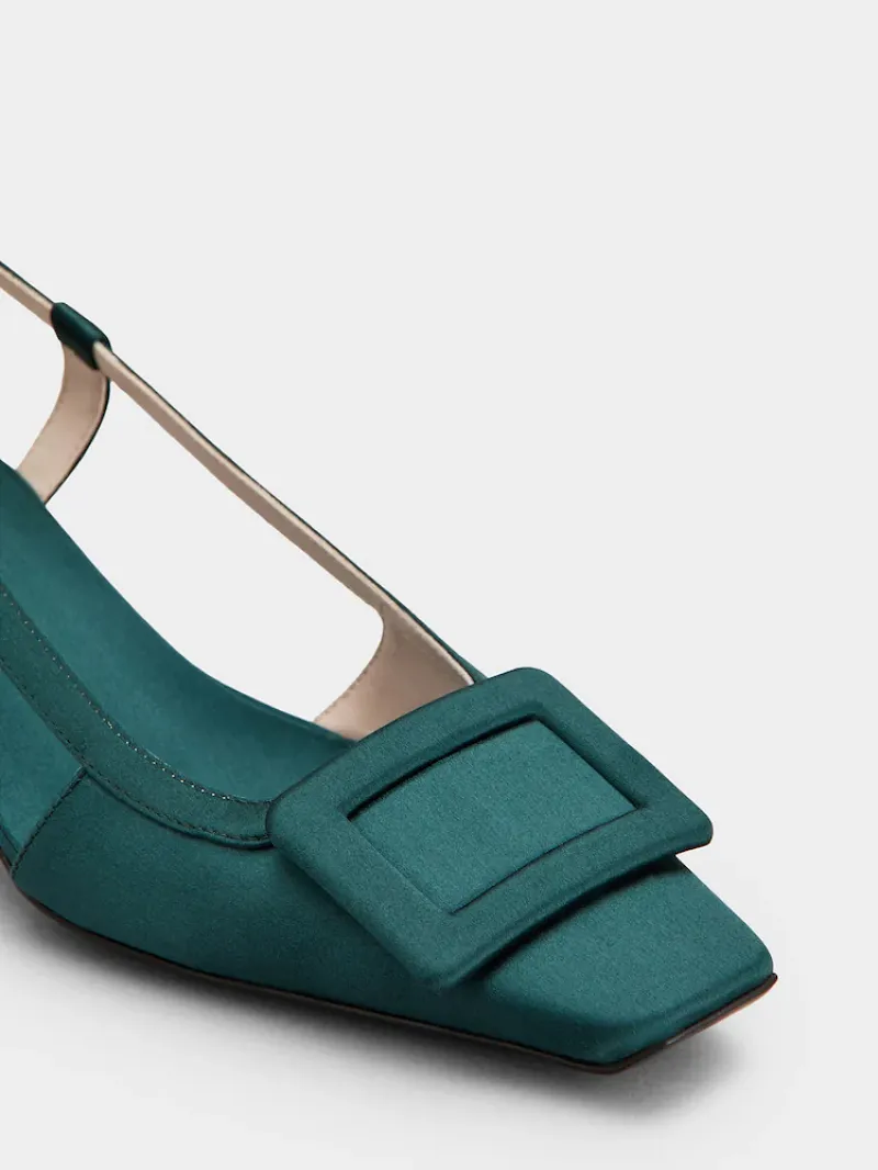 Belle Vivier Slingback Pumps In Satin