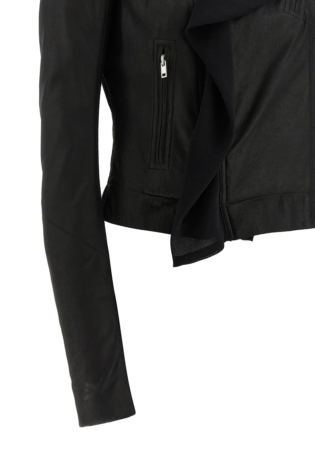 Rick Owens Scarf Embellished Biker Jacket
