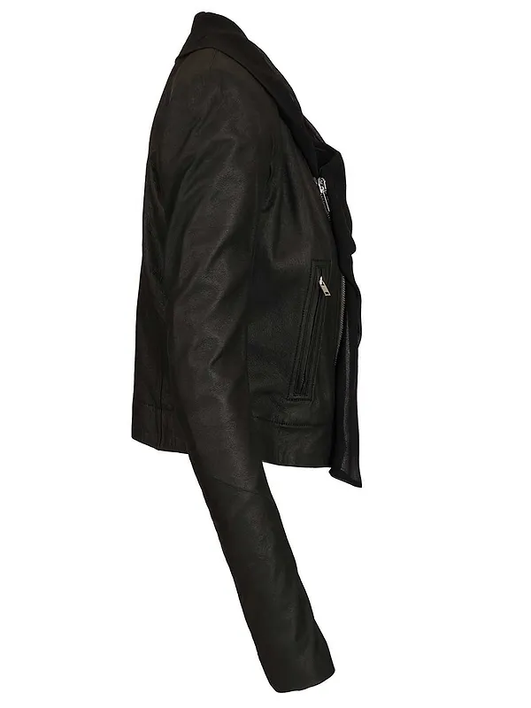 Rick Owens Scarf Embellished Biker Jacket