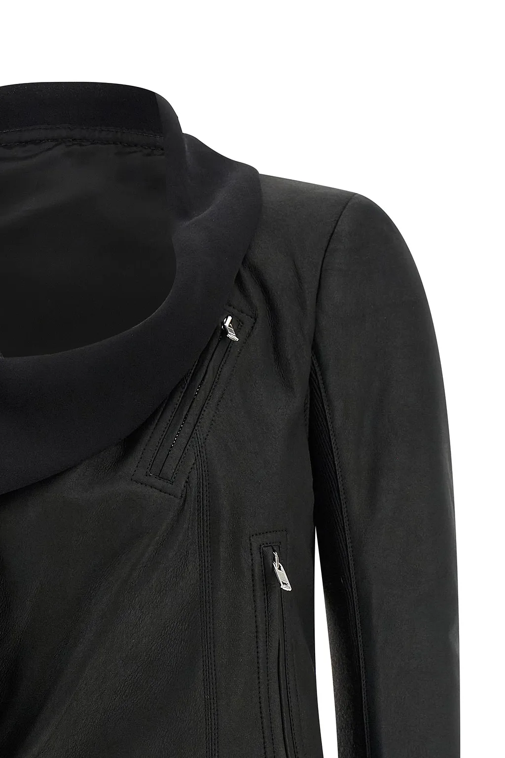 Rick Owens Scarf Embellished Biker Jacket