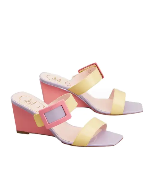 Roger Vivier Belle Buckle Wedge Sandals