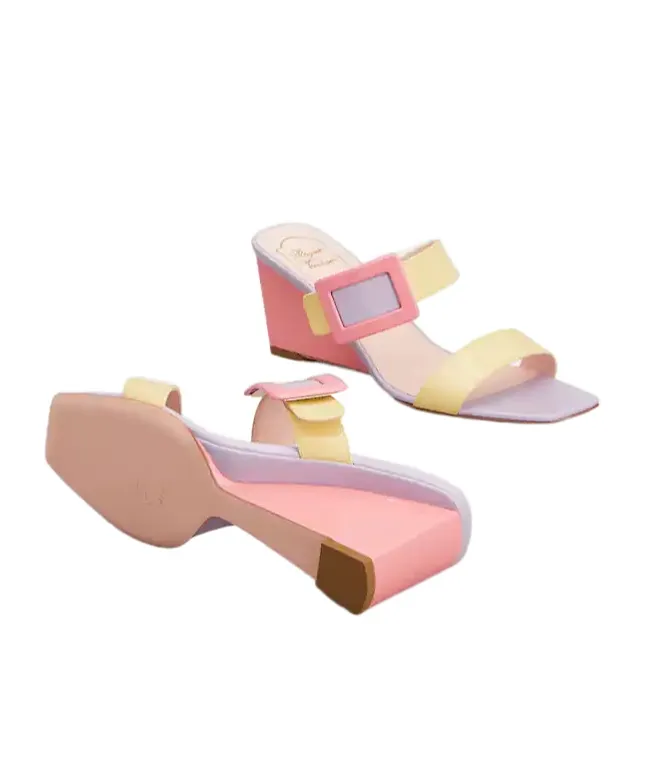 Roger Vivier Belle Buckle Wedge Sandals