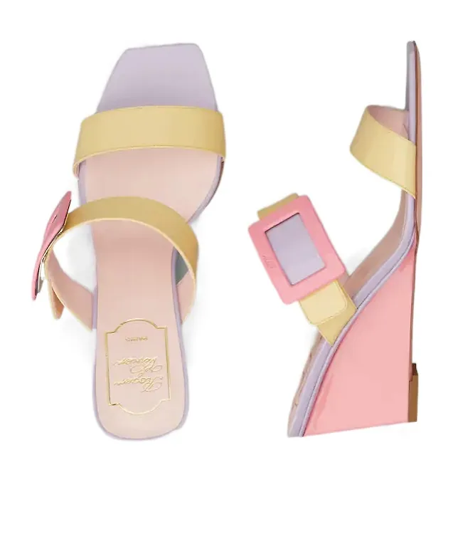 Roger Vivier Belle Buckle Wedge Sandals