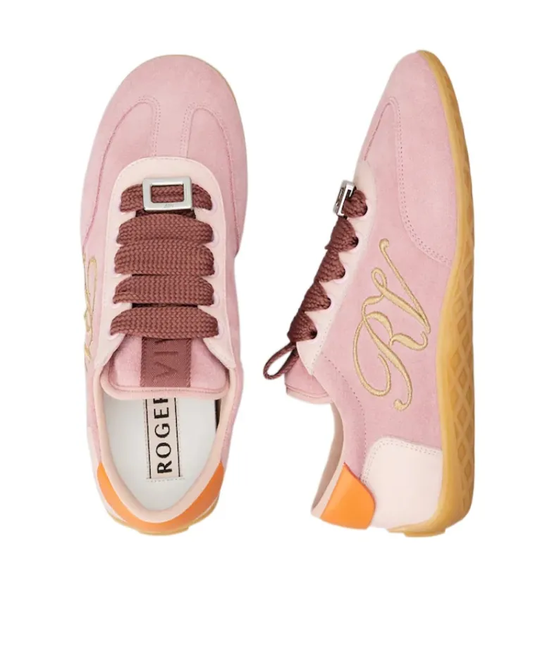 Roger Vivier Logo-Engraved Lace-Up Sneakers