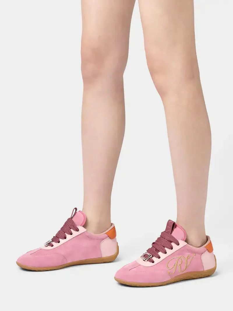 Roger Vivier Logo-Engraved Lace-Up Sneakers