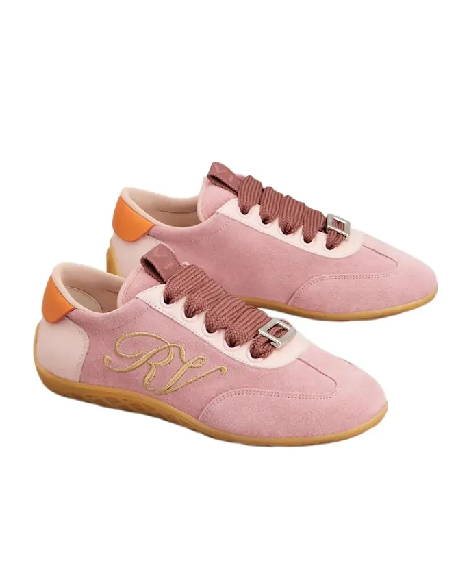 Roger Vivier Logo-Engraved Lace-Up Sneakers