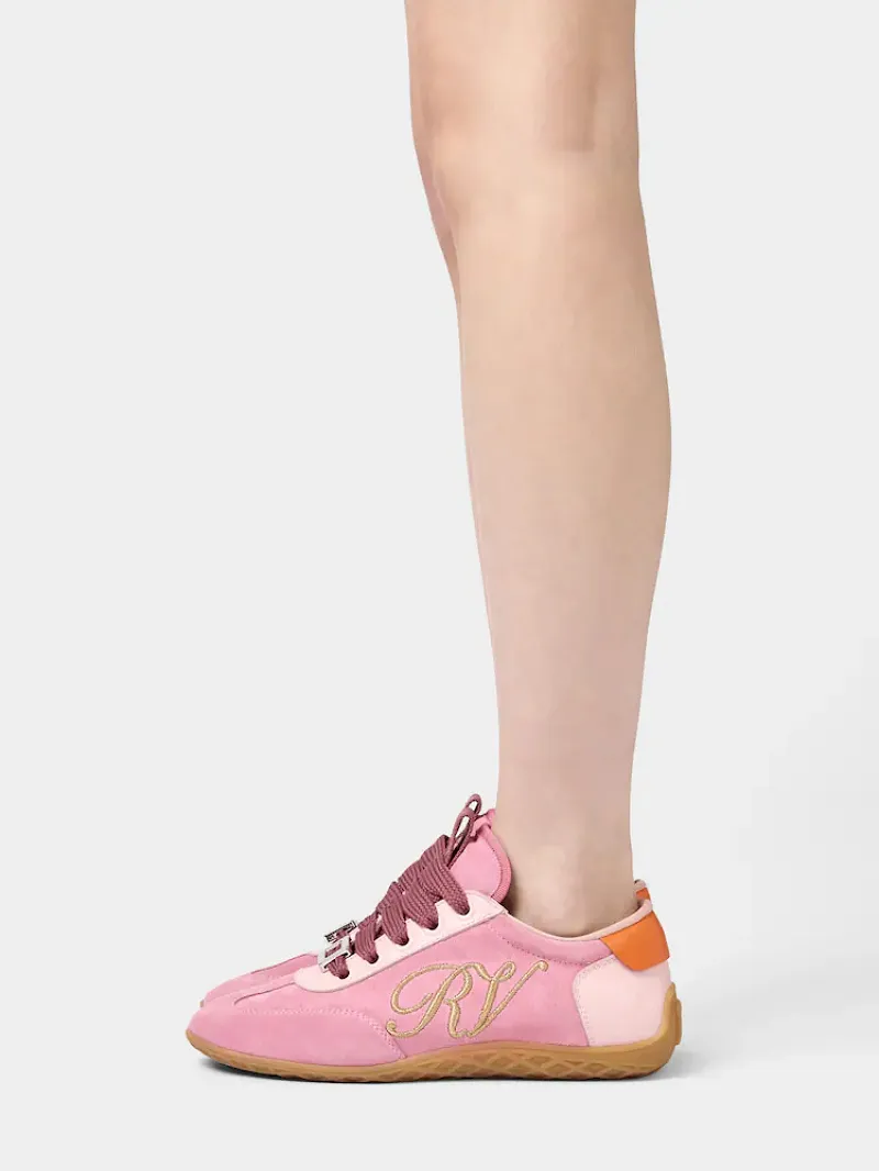Roger Vivier Logo-Engraved Lace-Up Sneakers