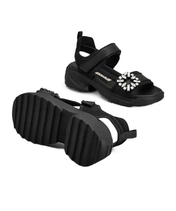 Roger Vivier Viv On The Run Embellished Flat Sandals