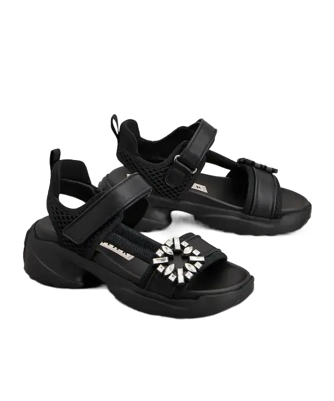 Roger Vivier Viv On The Run Embellished Flat Sandals