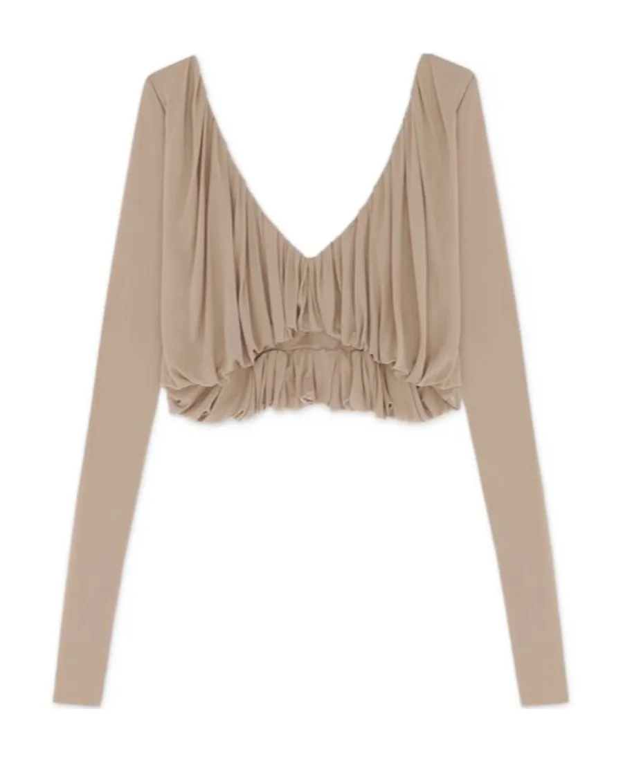 Saint Laurent V-Neck Cropped Top