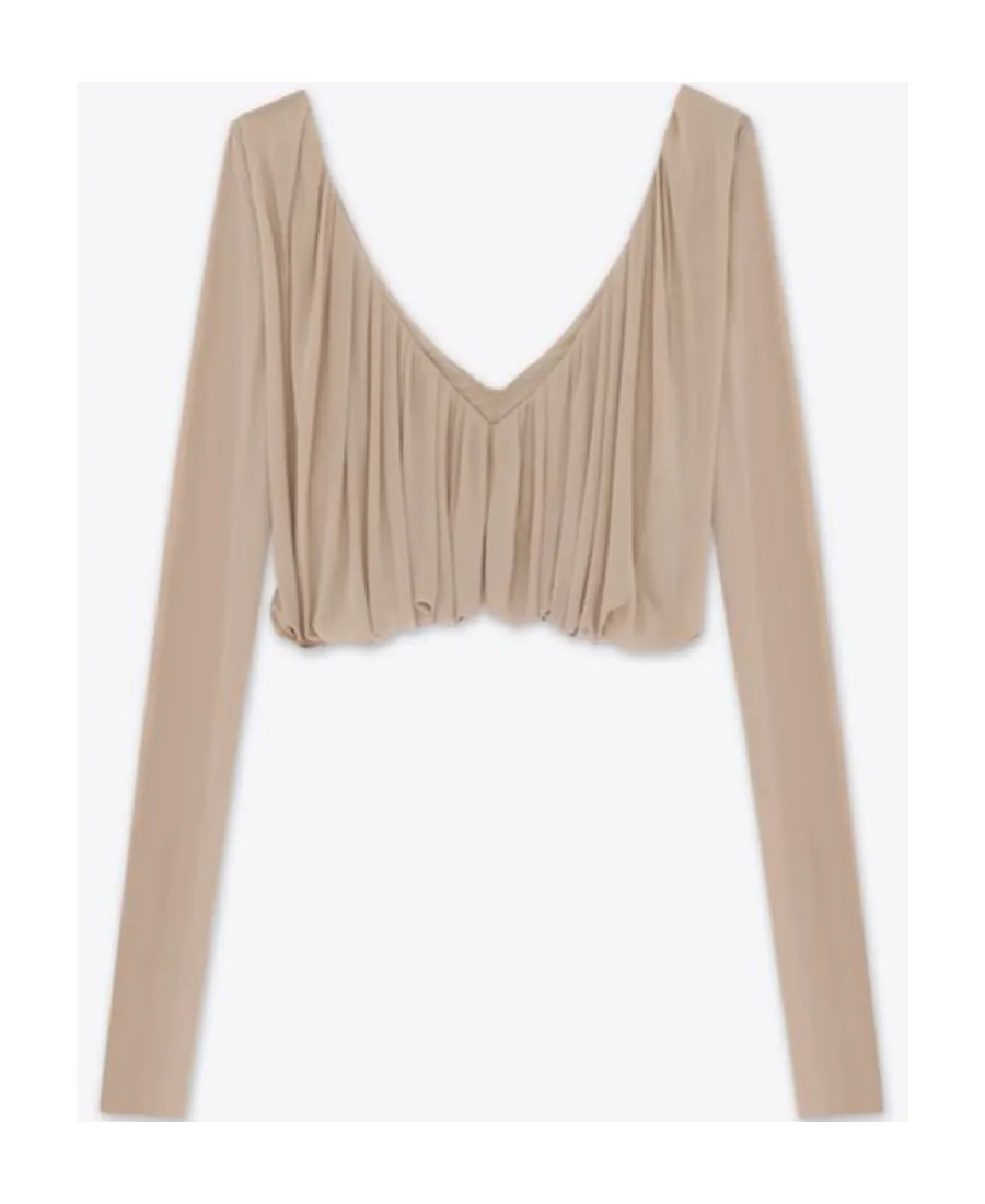 Saint Laurent V-Neck Cropped Top