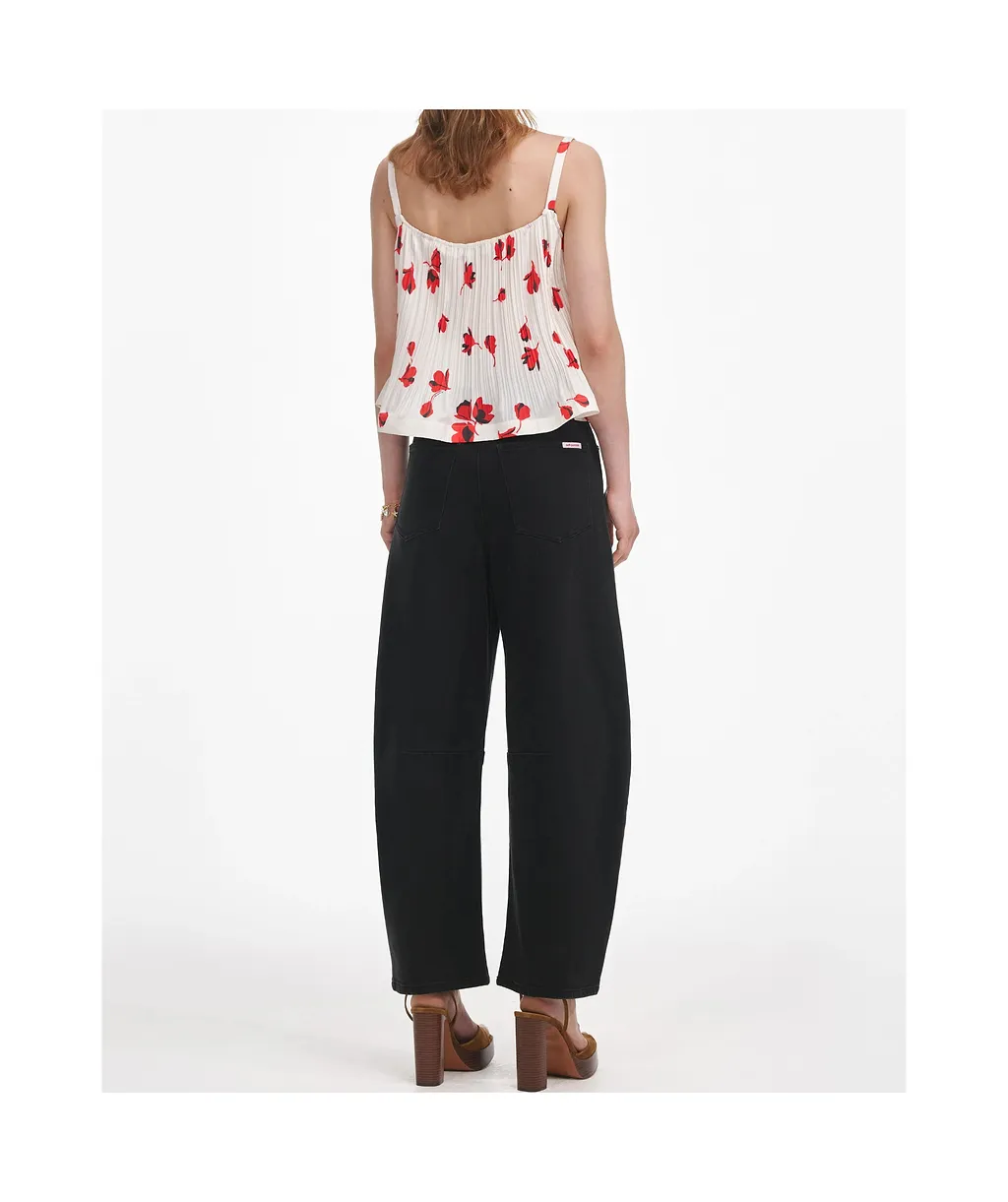 Self-Portrait Logo Patch Barrel-Leg Jeans