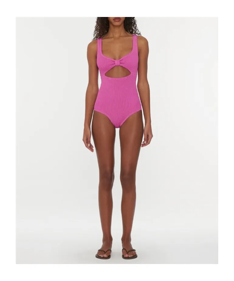 Pleated One-Piece Swimsuit