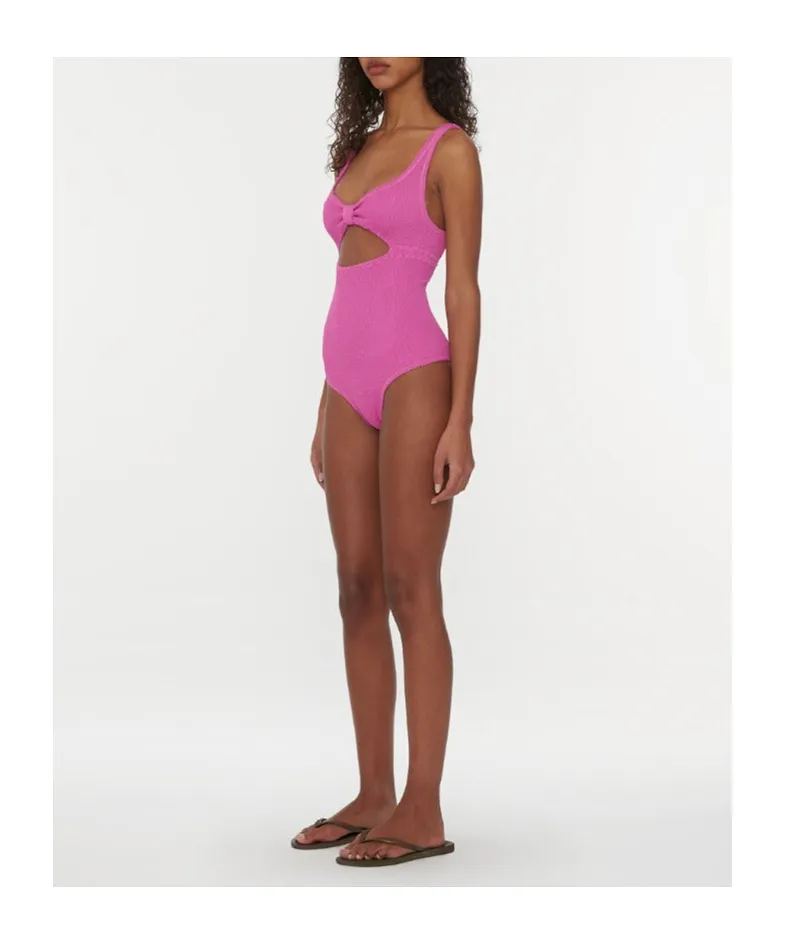 Pleated One-Piece Swimsuit