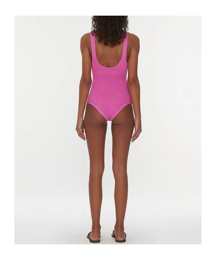 Pleated One-Piece Swimsuit