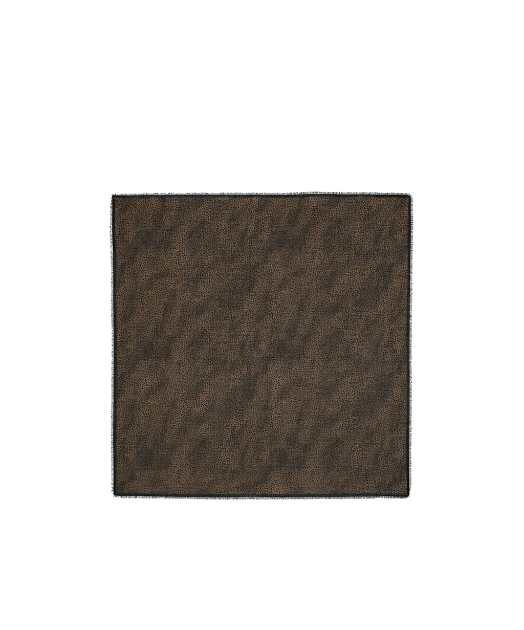 Square Scarf In Leopard Wool Etamine