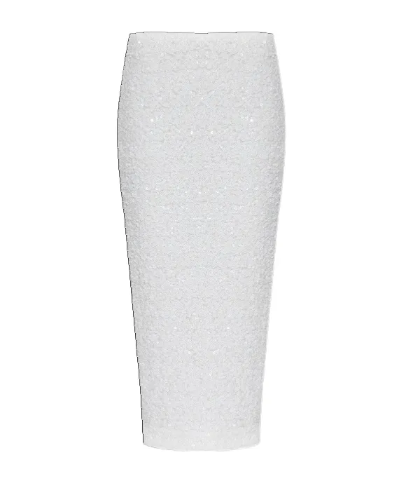Sequin-Embellished Midi Pencil Skirt