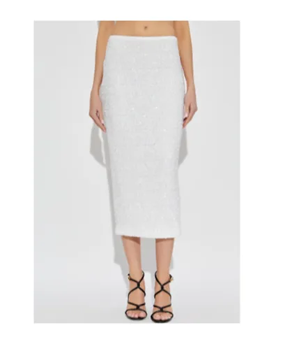 Sequin-Embellished Midi Pencil Skirt