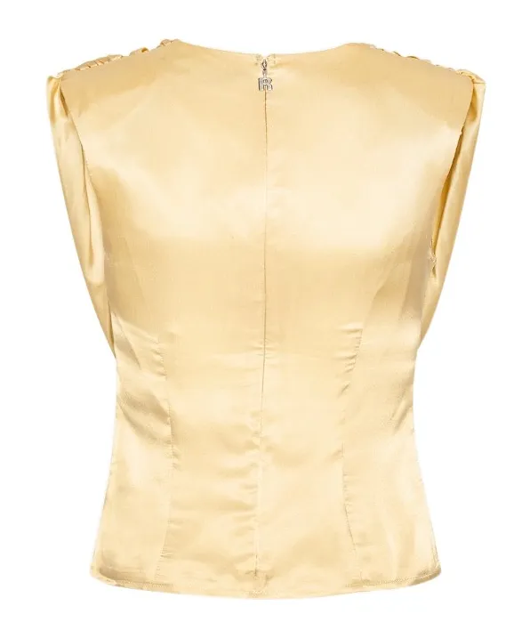 Rotate Draped Cowl-Neck Top