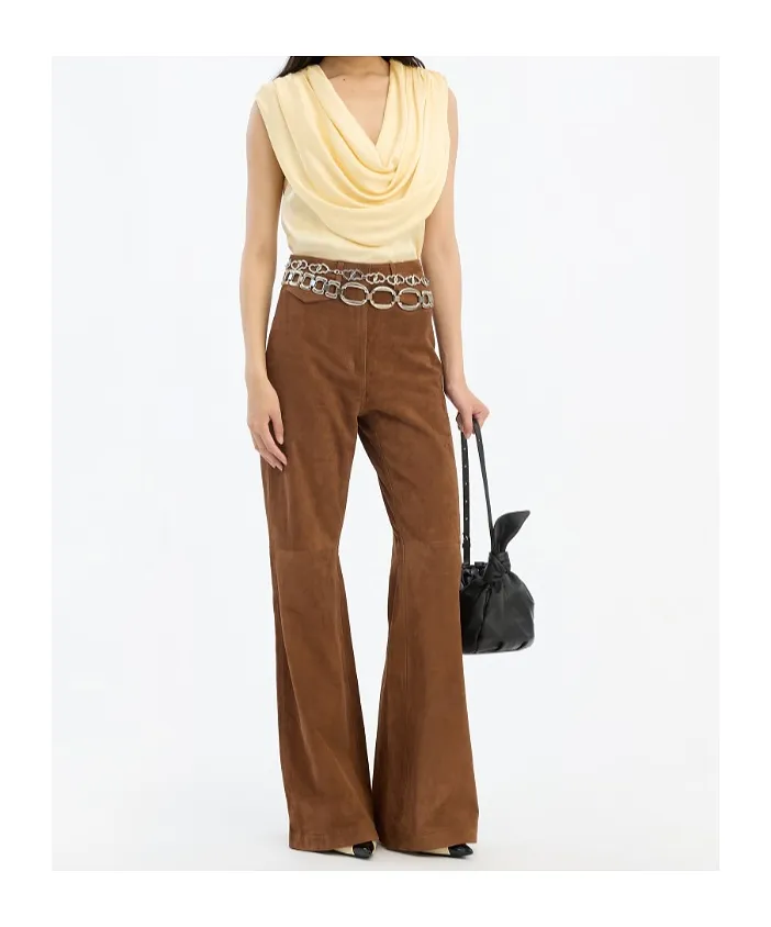 Rotate Draped Cowl-Neck Top