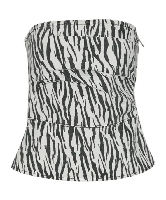 Rotate Printed Denim Top